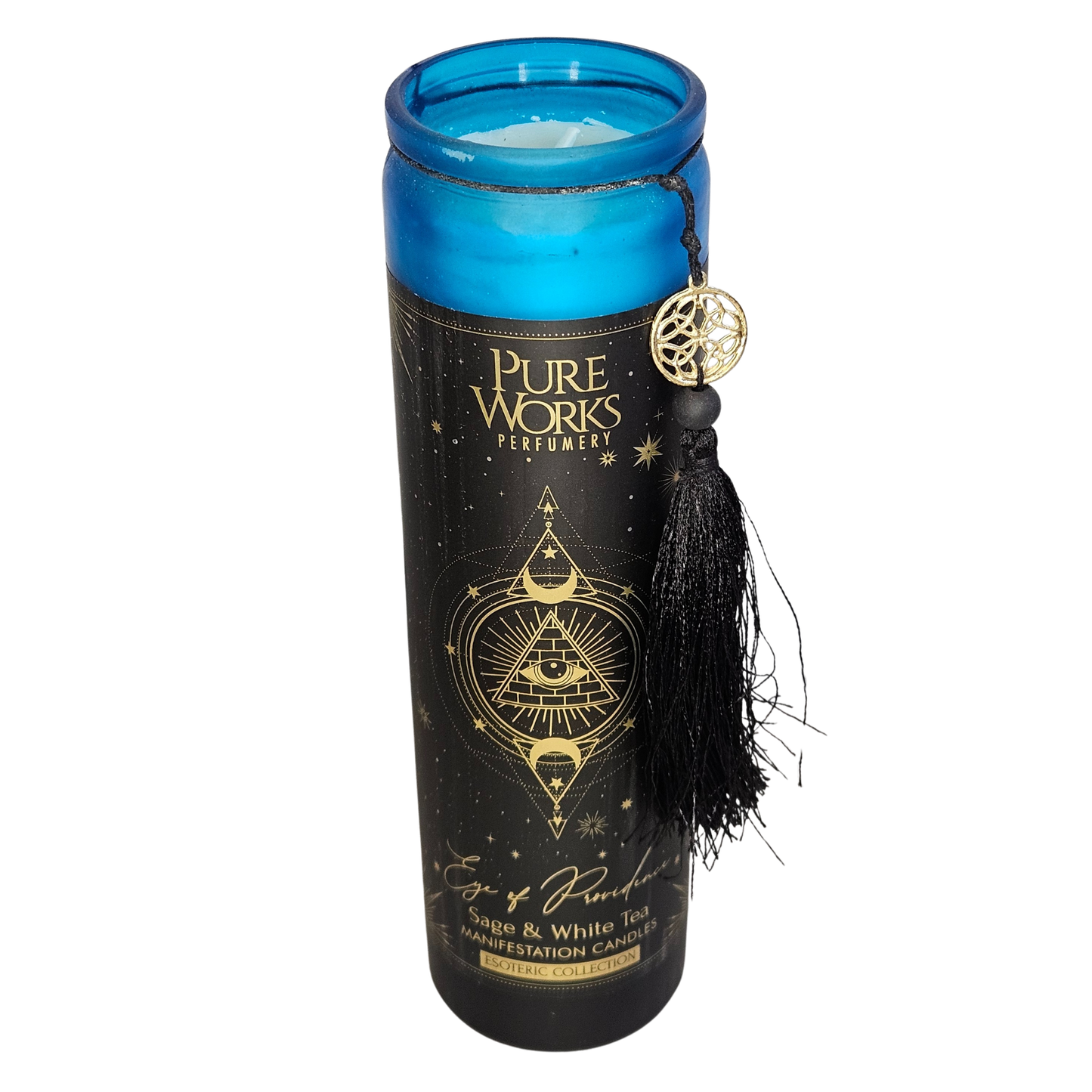 Ritualkerze für Schutz und Klarheit mit Salbei- & Weißtee-Duft