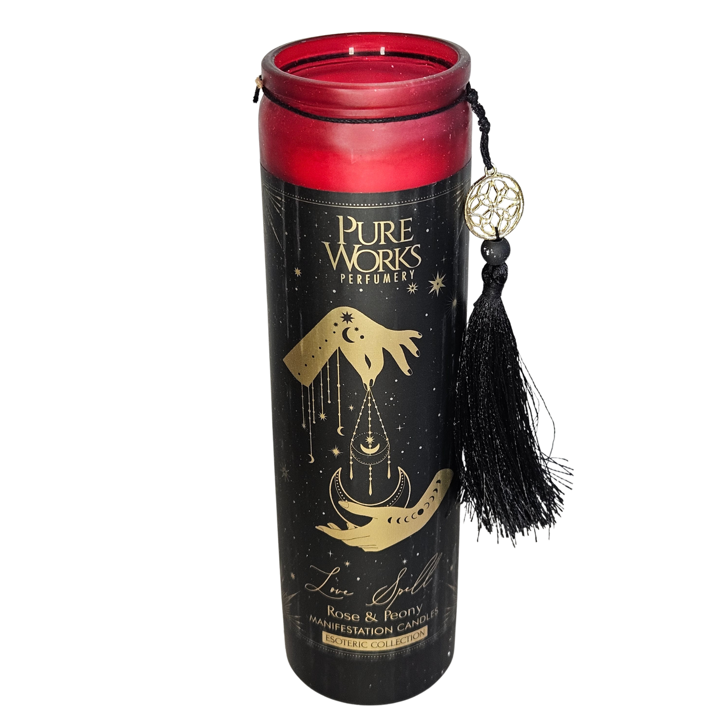 Ritualkerze für Liebe mit Rosen- und Pfingstrosenduft