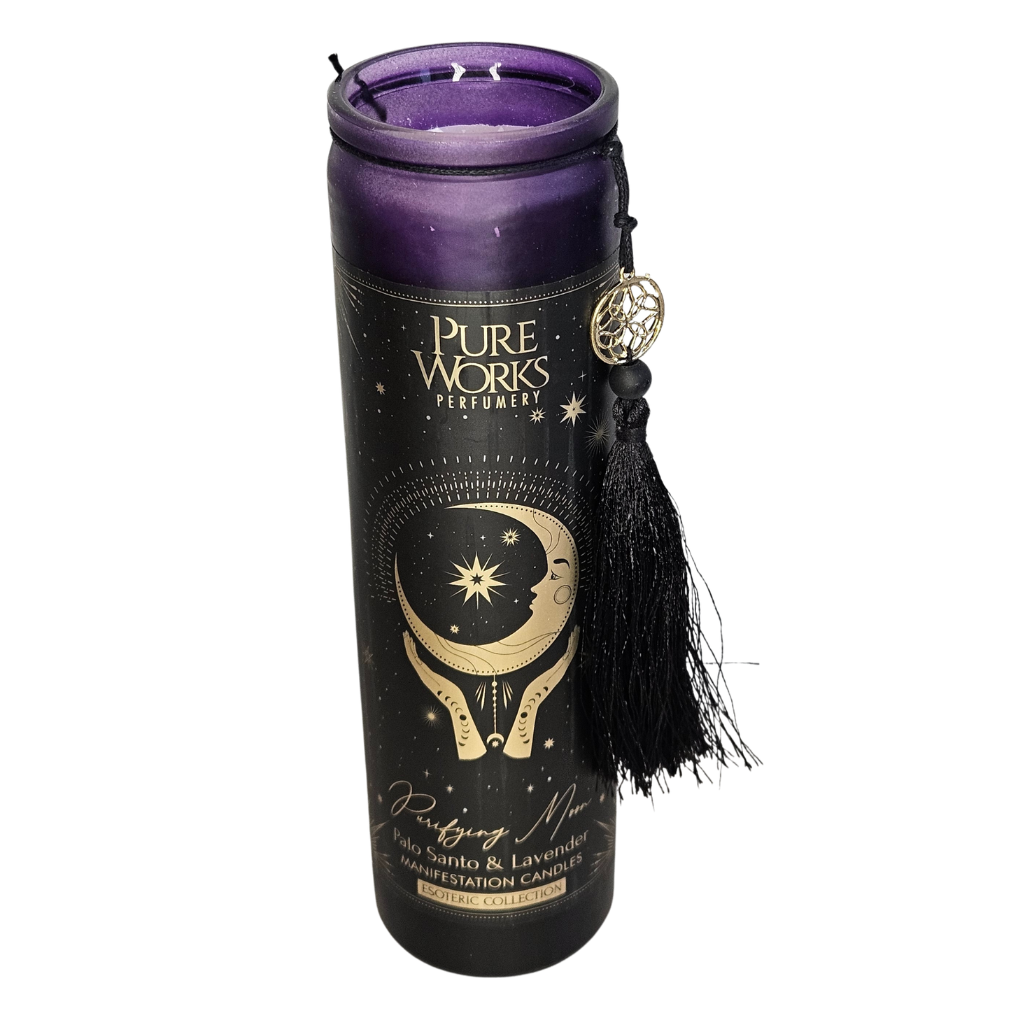 Ritualkerze für Mondrituale mit Palo Santo und Lavendel