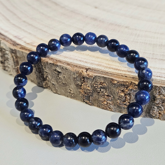 Echtes Sodalith Edelsteinarmband 6 mm, mit feinen Maserungen