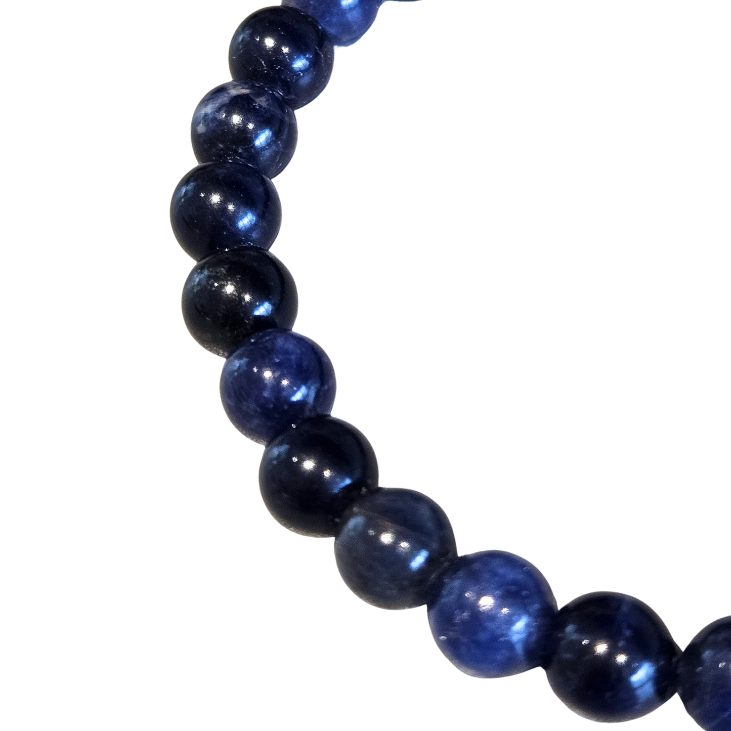 Nahaufnahme Sodalith Perlen – Armband für Wahrheit & emotionale Klarheit