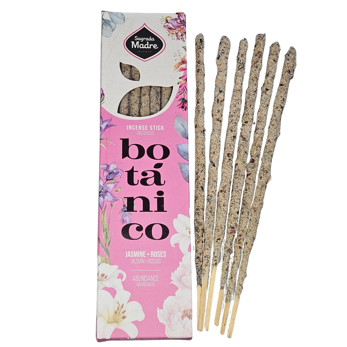 Sagrada Madre Botanico Räucherstäbchen Jasmin und Rose mit blumigem Duft für Herzrituale