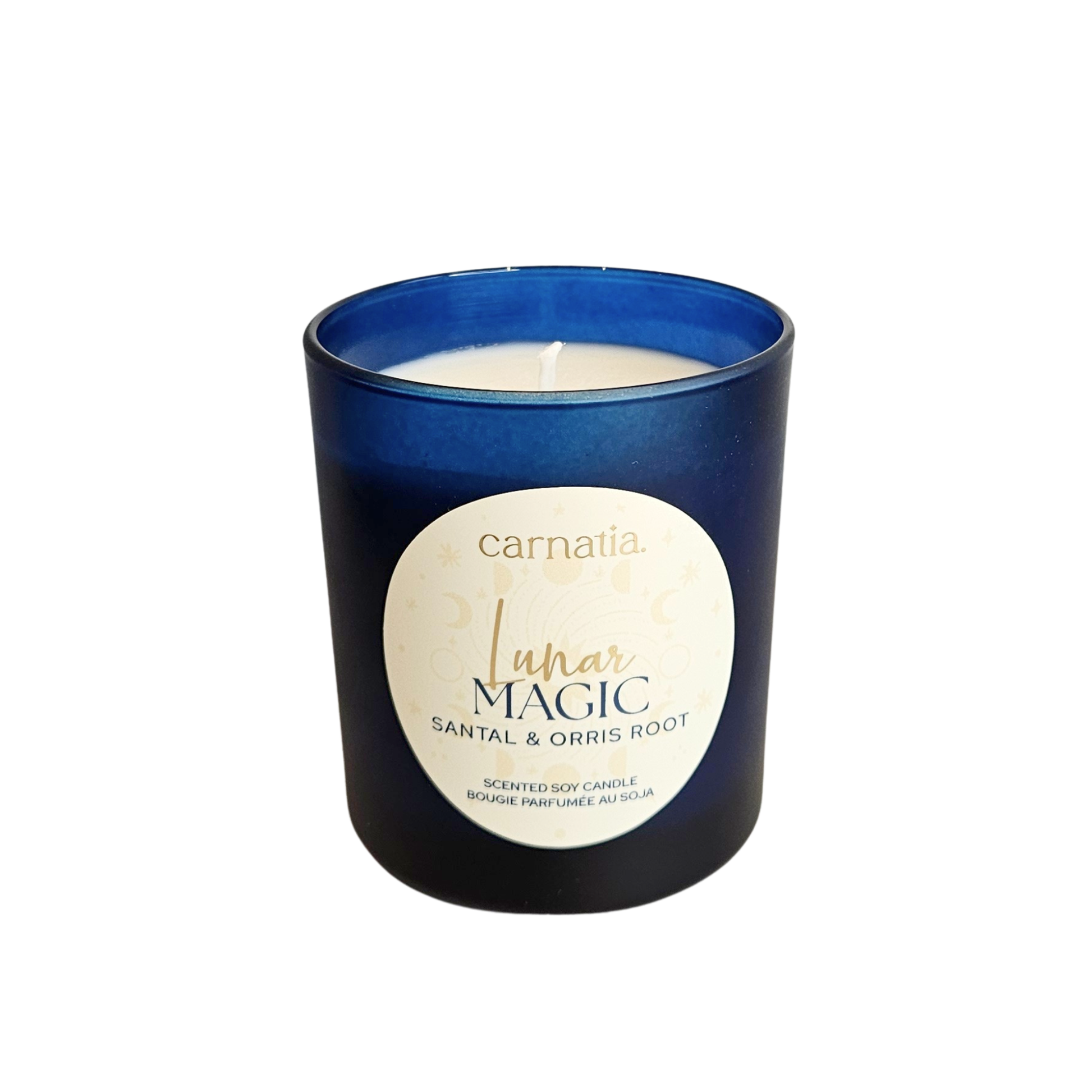 Lunar Magic Sojaduftkerze im dunkelblauen Glas mit Sandelholz & Orriswurzel