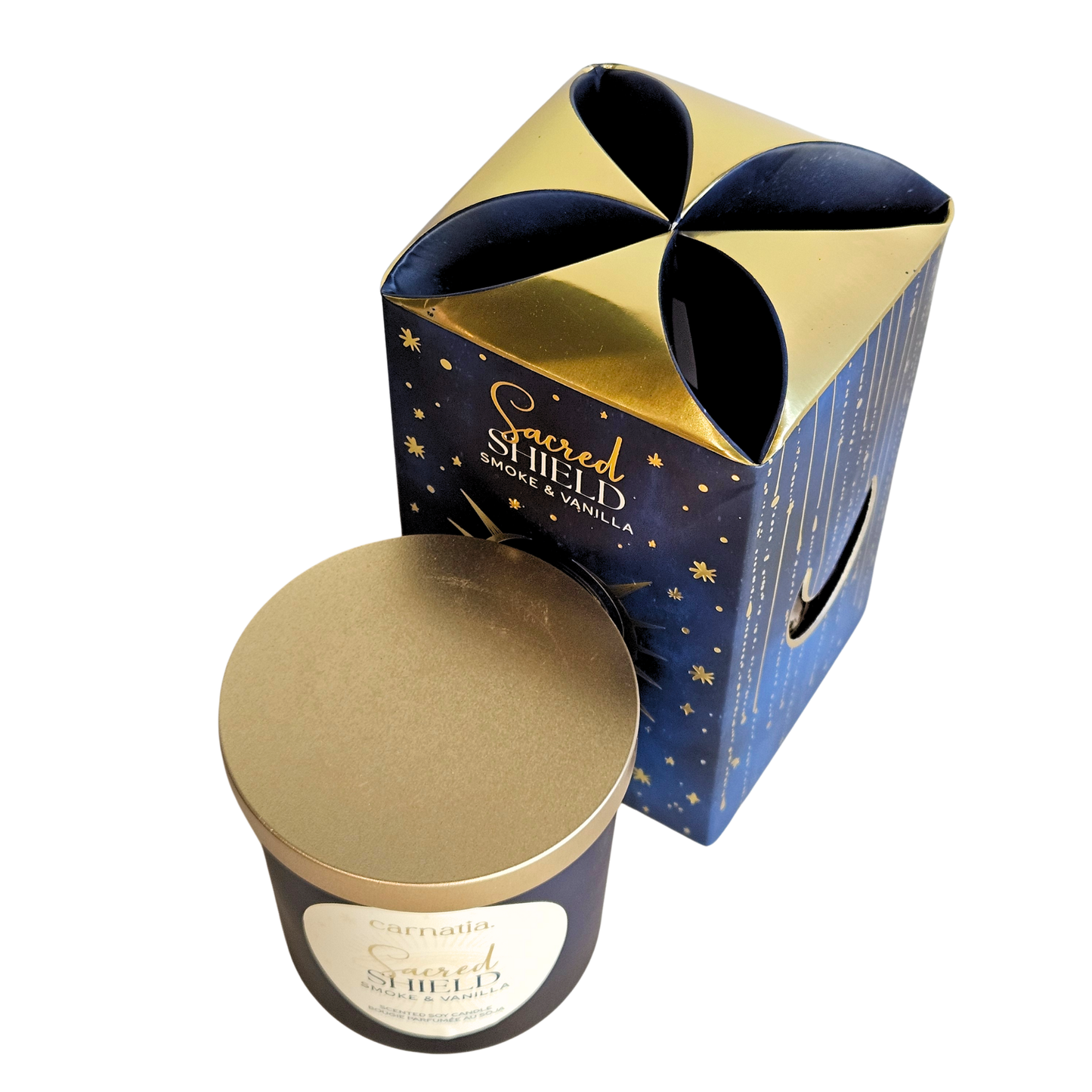 Geschenkset Sacred Shield Sojakerze mit Schutzsymbolik