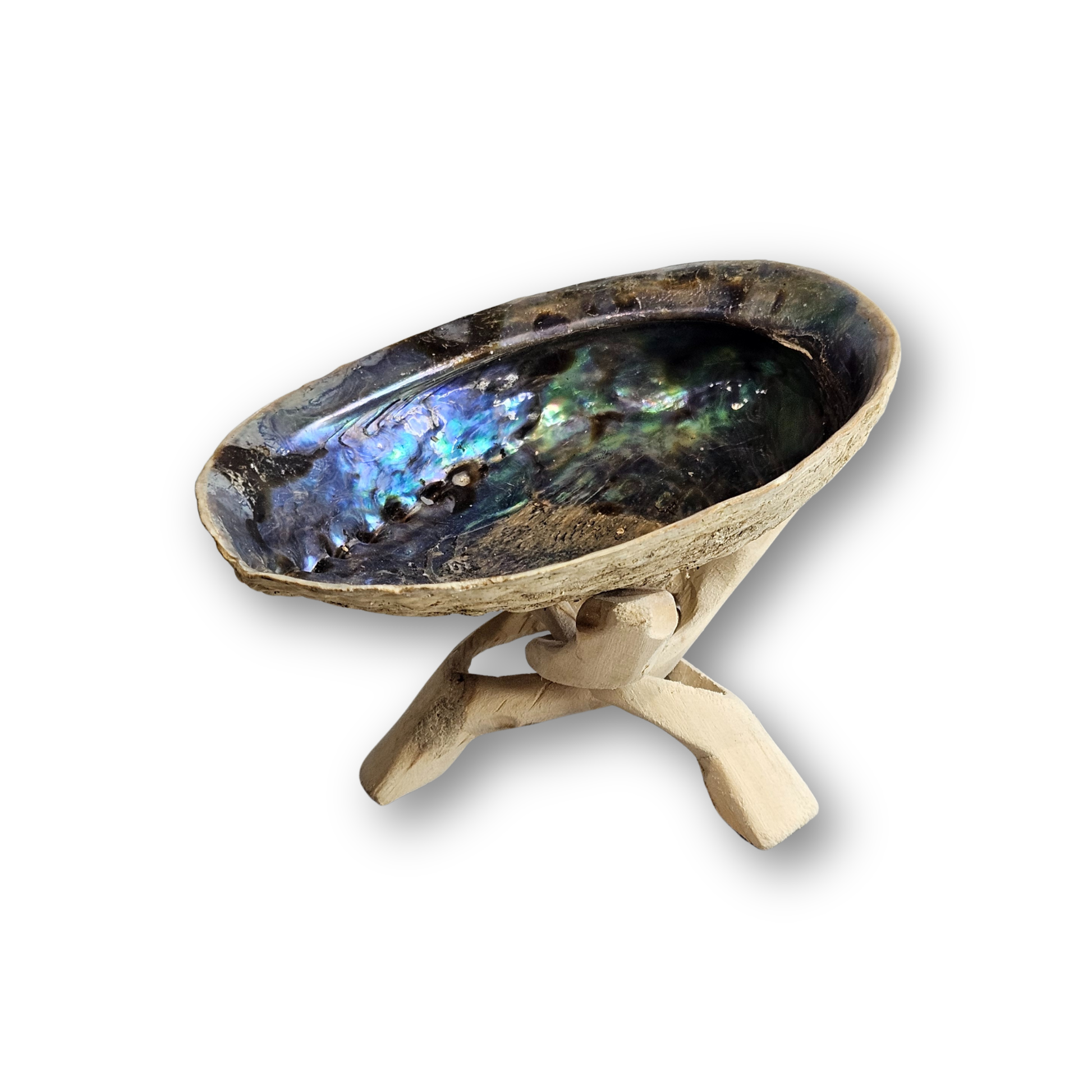 Holzständer für Kristallkugel oder Abalone Muschel