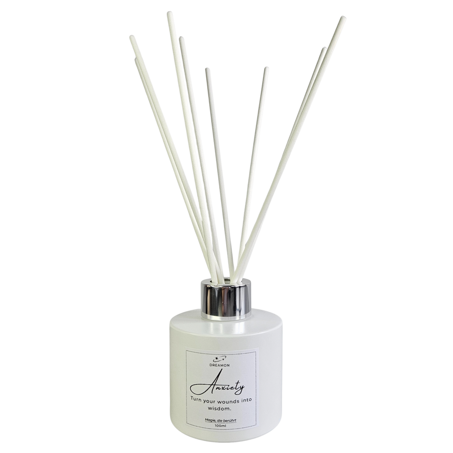 Raumduft „Angst / Anxiety“ – Diffuser mit beruhigender Wirkung aus ätherischen Ölen und Heilkräutern in weisser Flasche