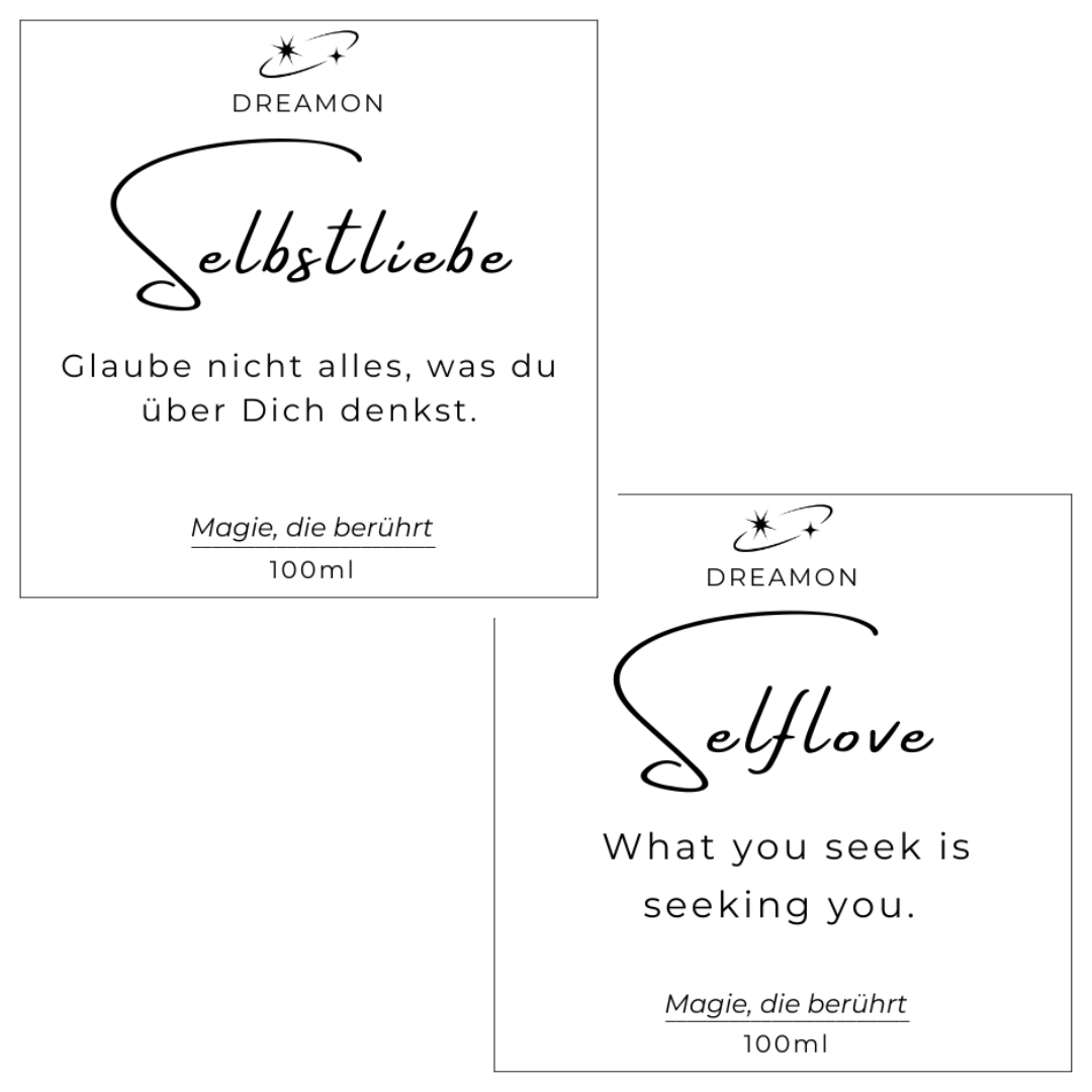 Raumduft Selbstliebe/Selflove Etikett in Deutsch oder Englisch