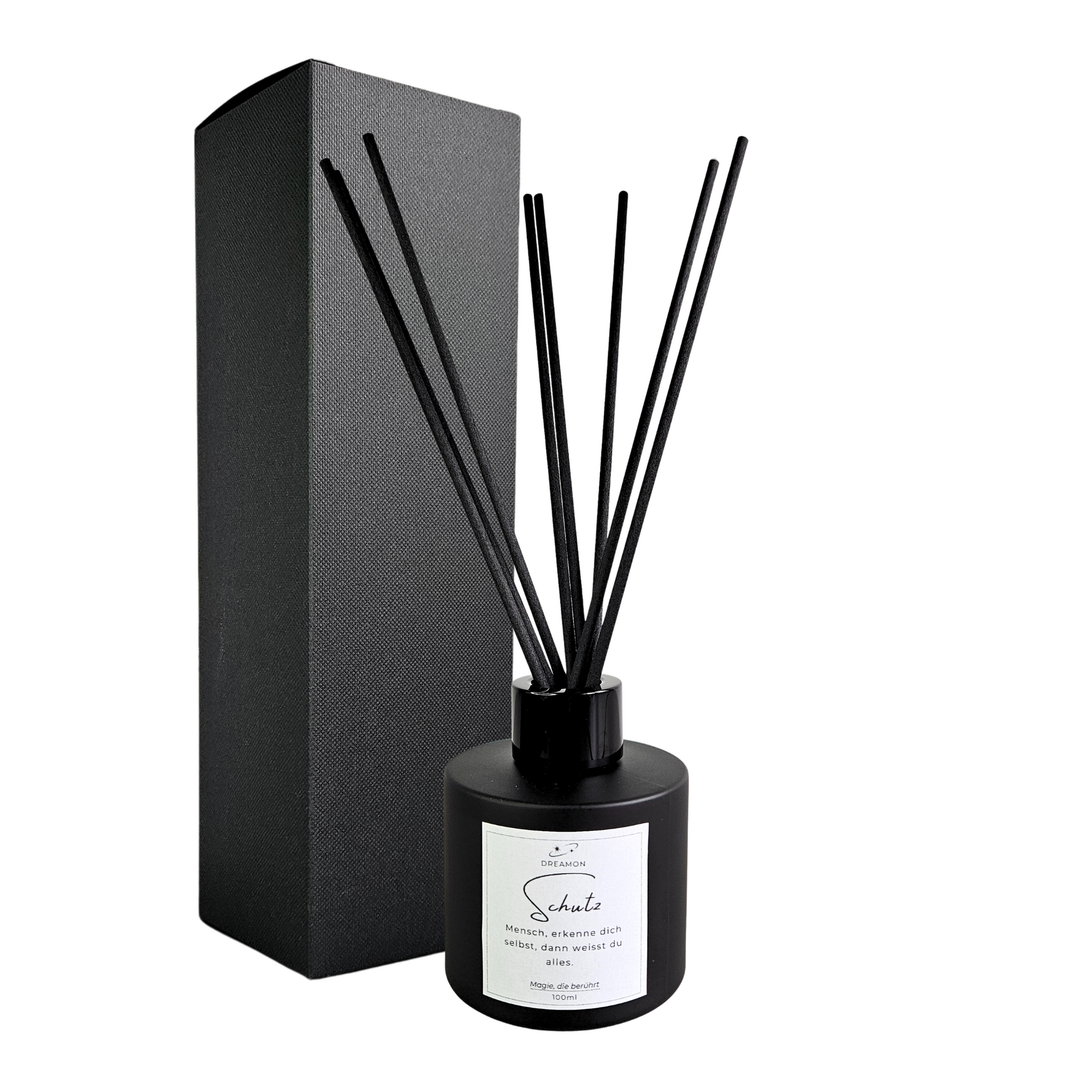 Raumduft „Schutz “ – energetischer Diffuser gegen negative Energien  – Flasche mit Umverpackung im natürlichen Design