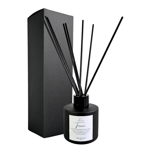 Raumduft „Träume“ – für Entspannung und nächtliche Einkehr – Flasche mit passender Geschenkbox