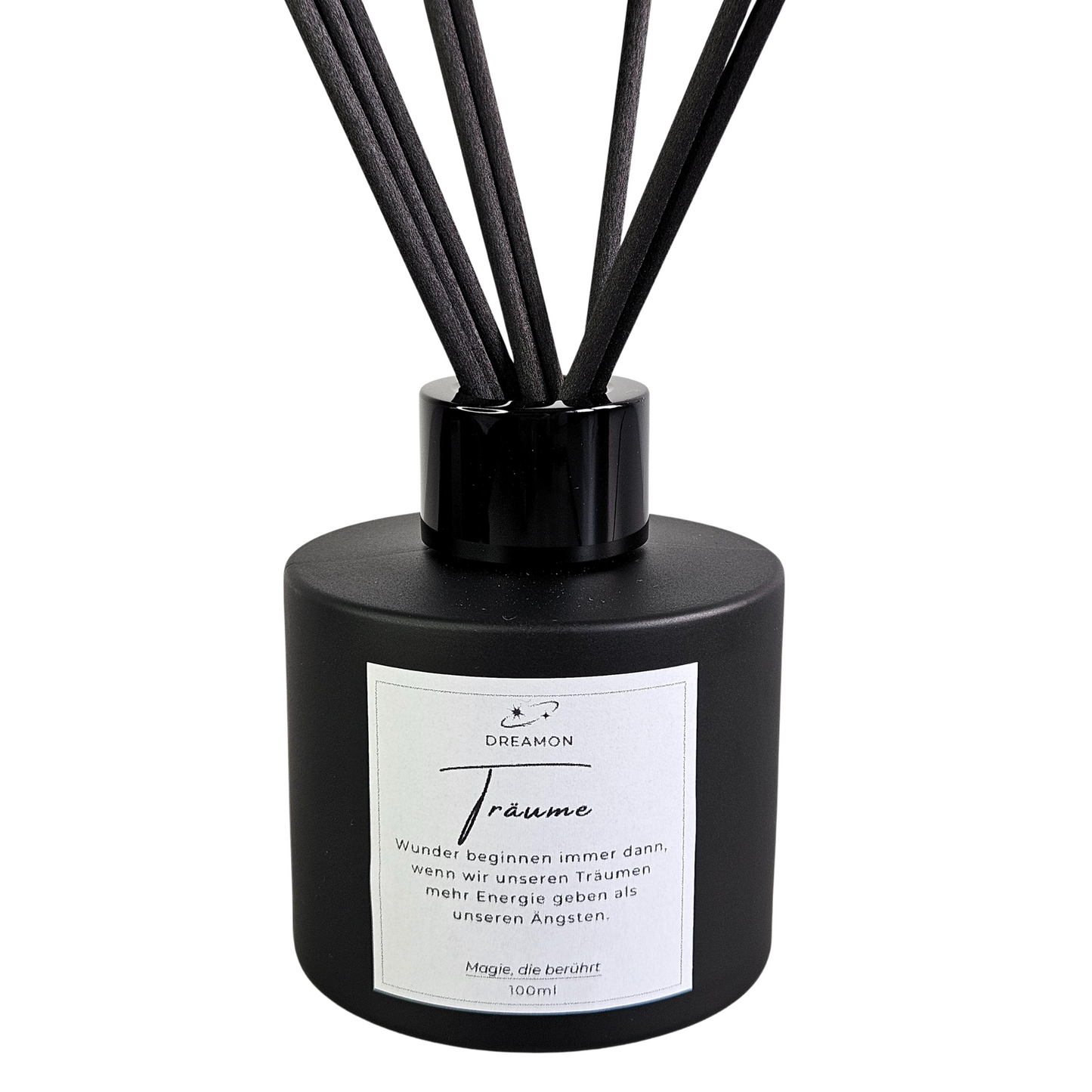 Diffuser Träume schwarz mit dem deutschen Zitat.