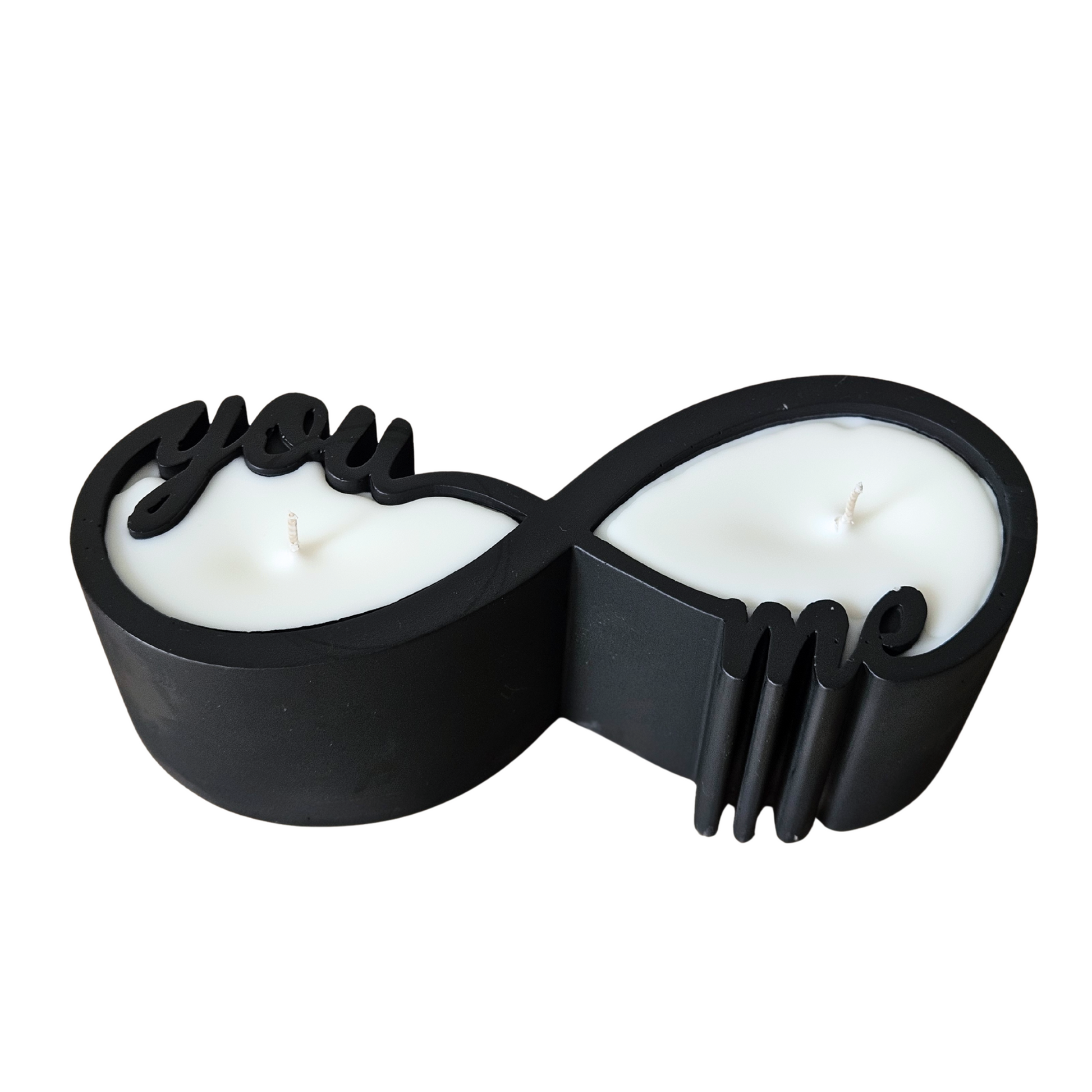 Infinity-Kerzenduett Schwarz-Weiß – Ausdruck von Yin & Yang, Dualseelen & Harmonie