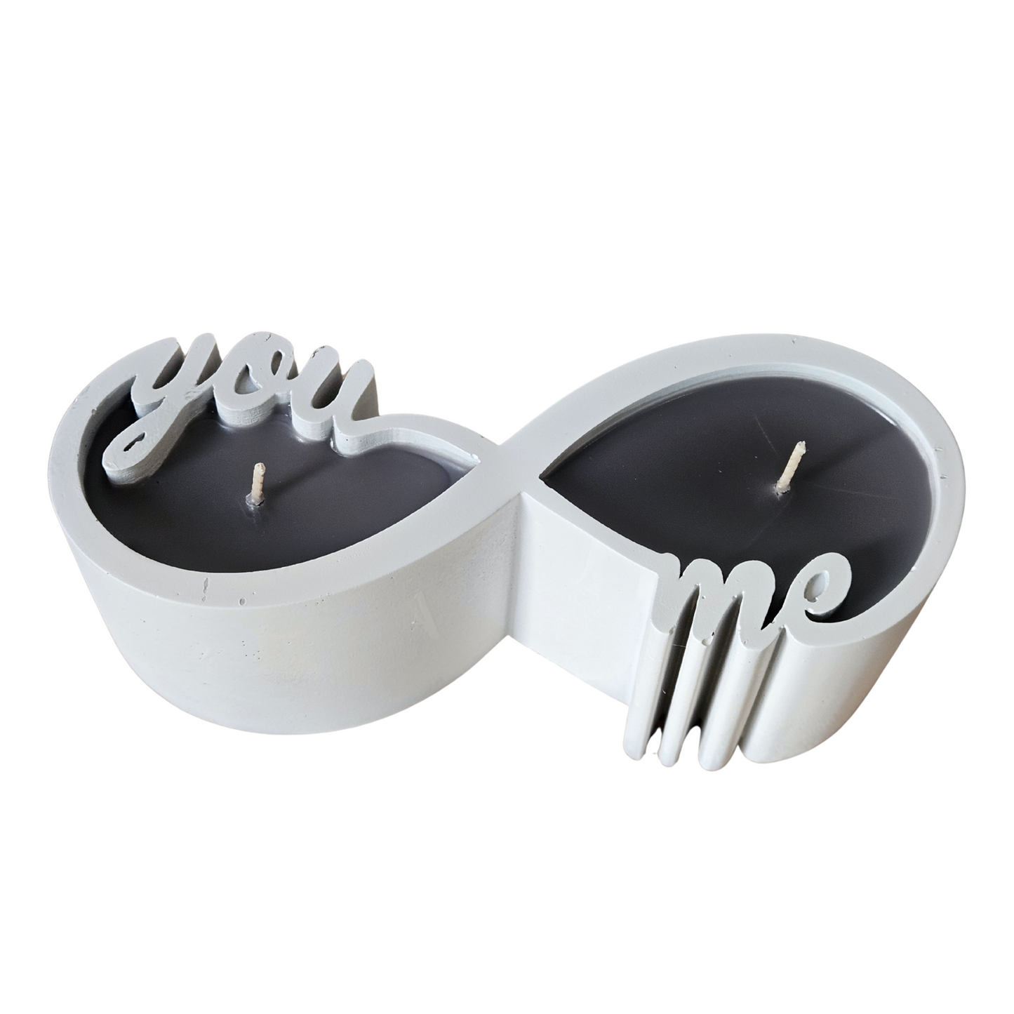 Infinity-Kerzenduett Weiß-Schwarz – Balance zwischen Licht & Dunkelheit, Einheit & Polarität