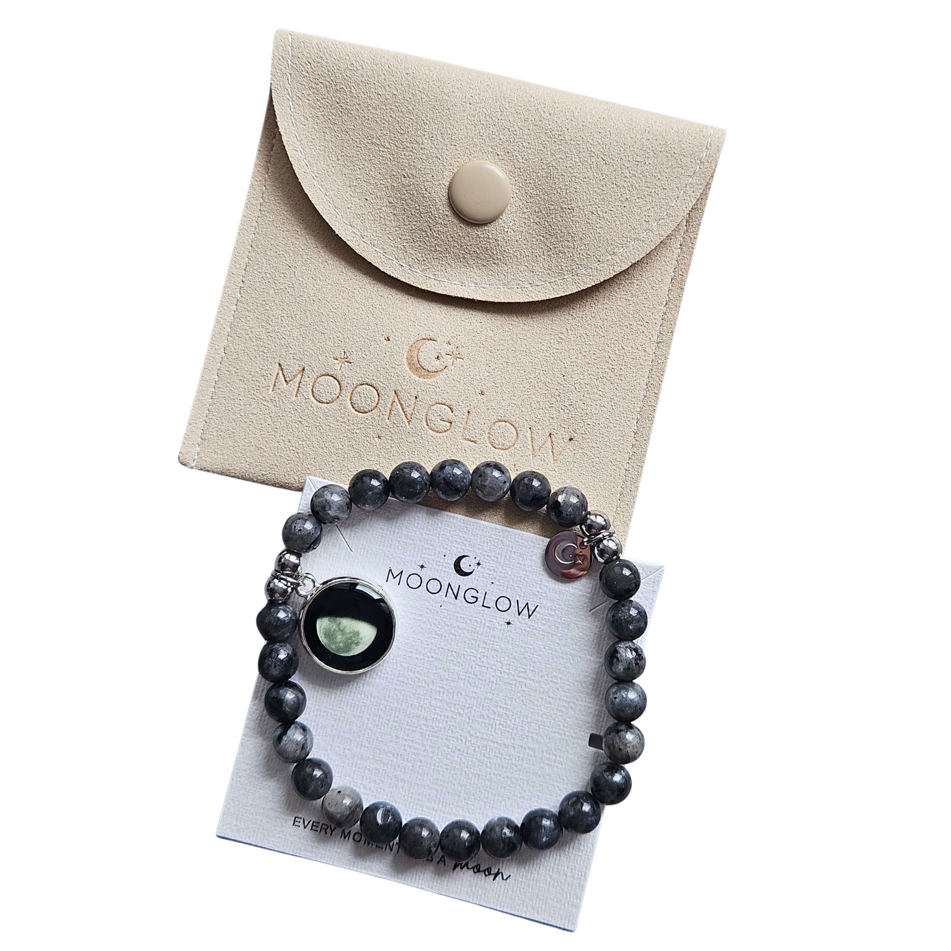 Moonglow Armband mit Bedeutungskarte und Geschenkbeutel– dein Moment im Licht des Mondes

