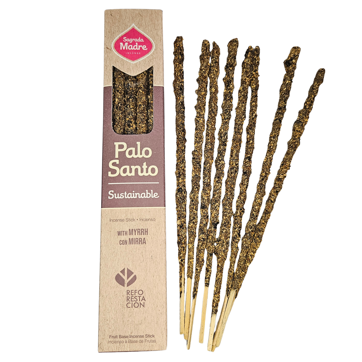 Palo Santo & Myrrhe Räucherstäbchen von Sagrada Madre – handgefertigtes Räucherwerk für Schutz und Erdung