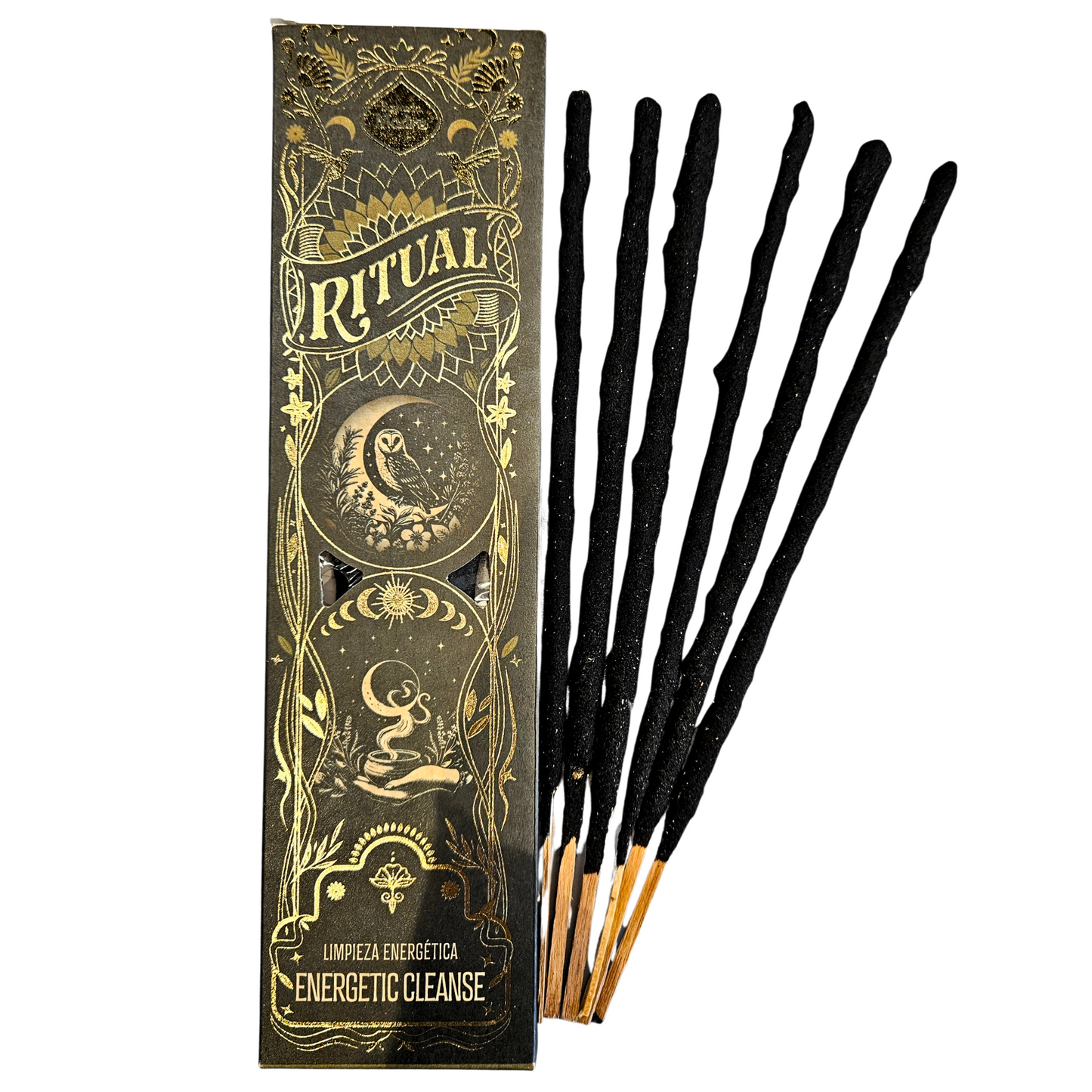 Packung der Sagrada Madre Ritualräucherstäbchen Energetic Cleanse – Frankincense & Myrrh mit sechs langen Räucherstäbchen.