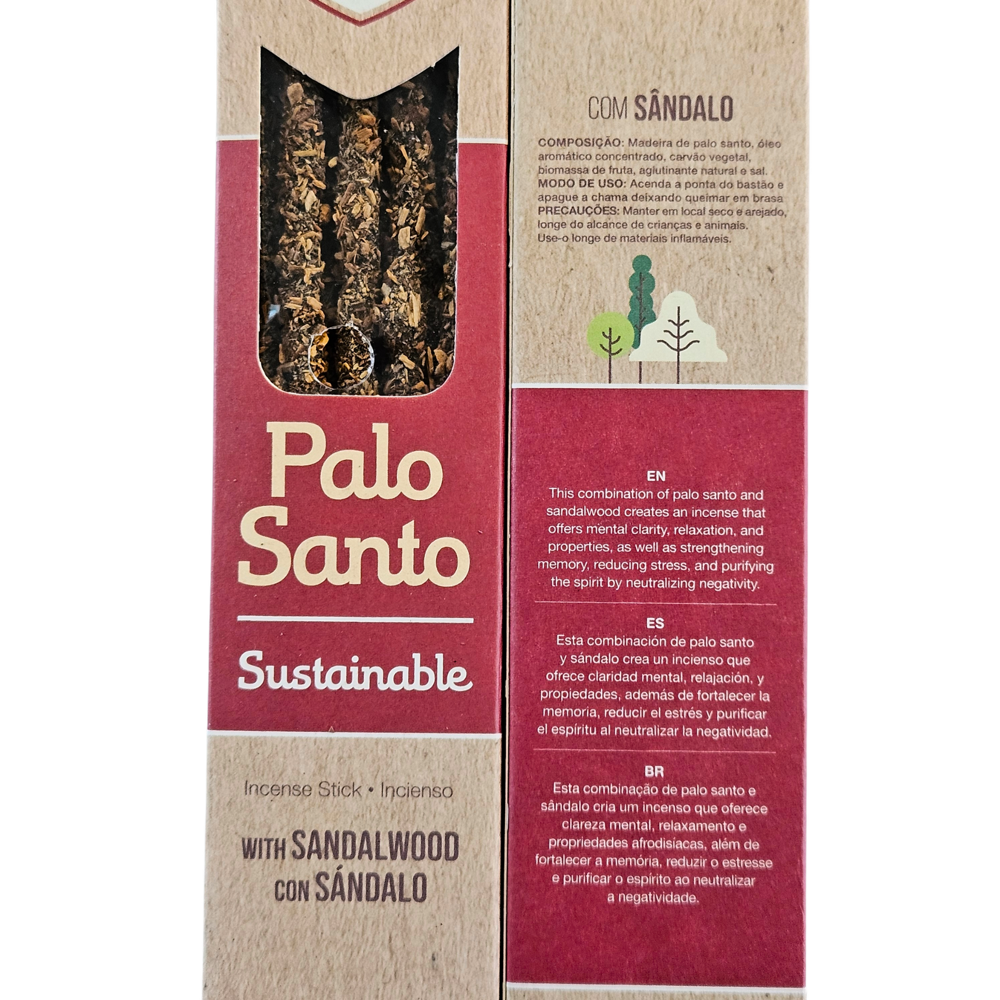 Palo Santo & Sandelholz Räucherstäbchen in nachhaltiger Verpackung von Sagrada Madre.