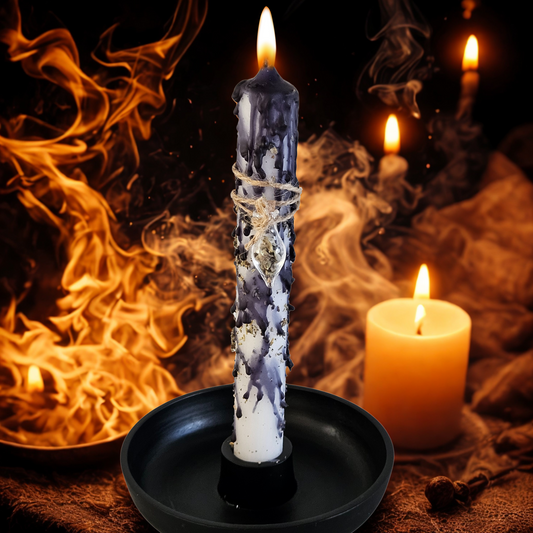 Ritualkerze Weiß – handgemachte Kerze für Reinigung & Klarheit mit Salbei und Rosmarin, DreamOn