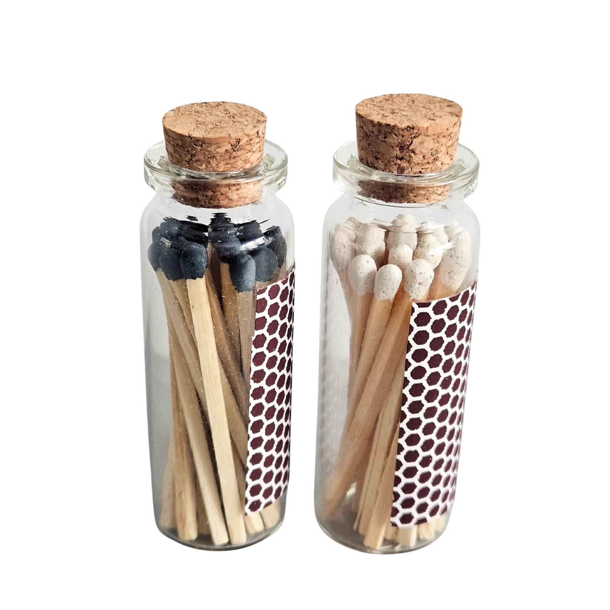 Glas mit schwarzen oder weißen Streichhölzern – stilvolle Ergänzung für Kerzenrituale und spirituelle Schutzmomente