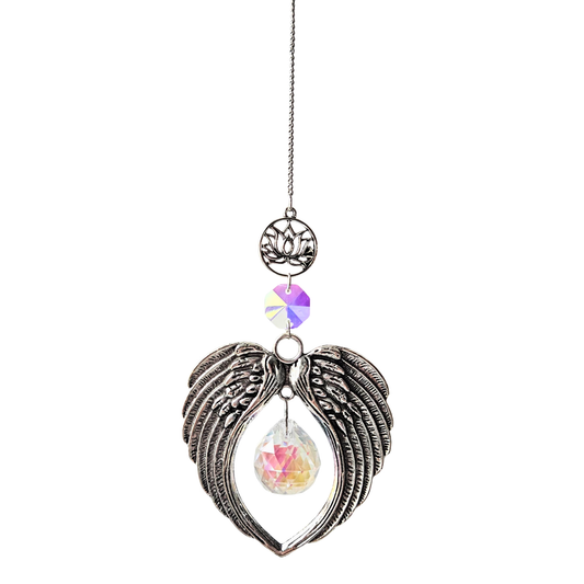 Engelslicht Sonnenfänger – Kristall & Flügel (32 cm)