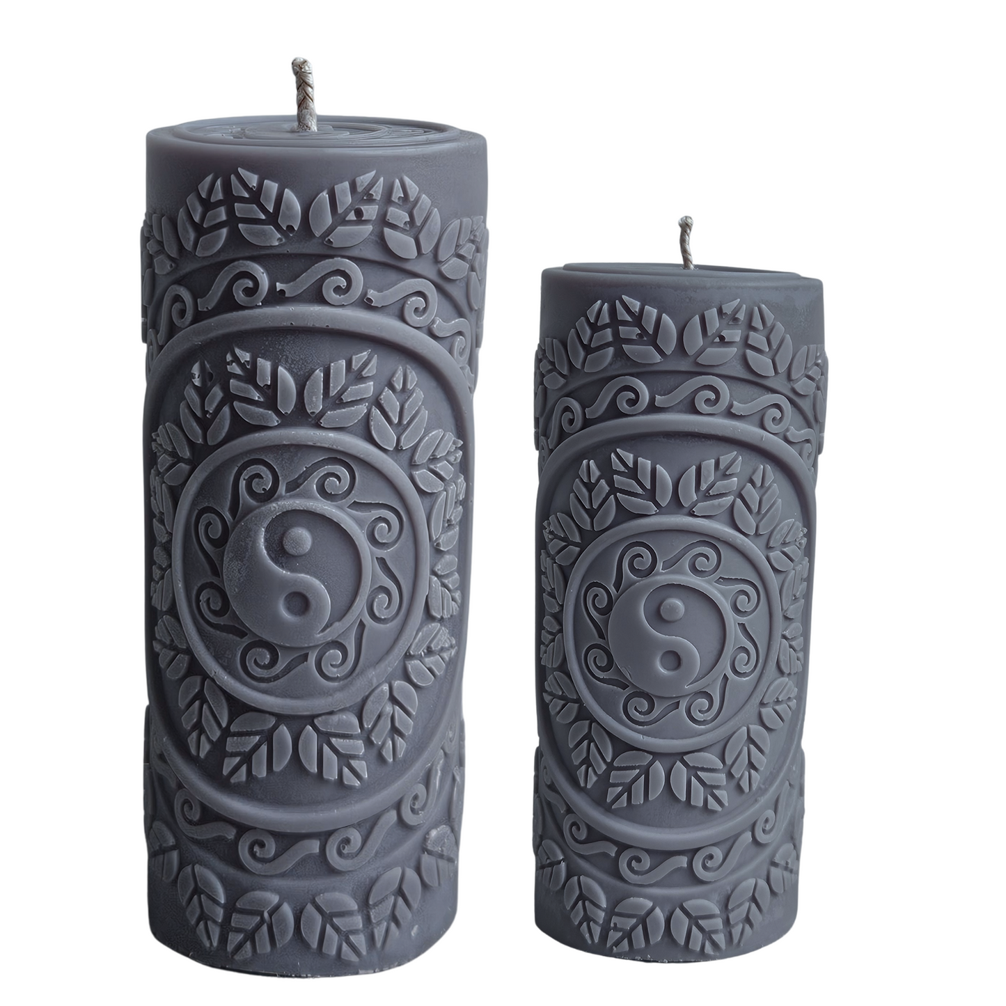 Zweier-Set in Schwarz – Yin-Yang Kerzen für Erdung, Schutz & energetisches Gleichgewicht