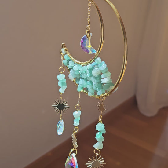 Großer Suncatcher mit Aventurin & Gold – Lichtfänger für Ausgleich, Leichtigkeit & Herzensfreude, Video