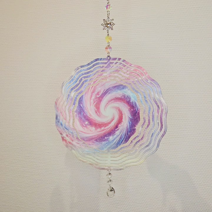 Video Windspinner Sternenwirbel – kosmisches Rosa-Blau 