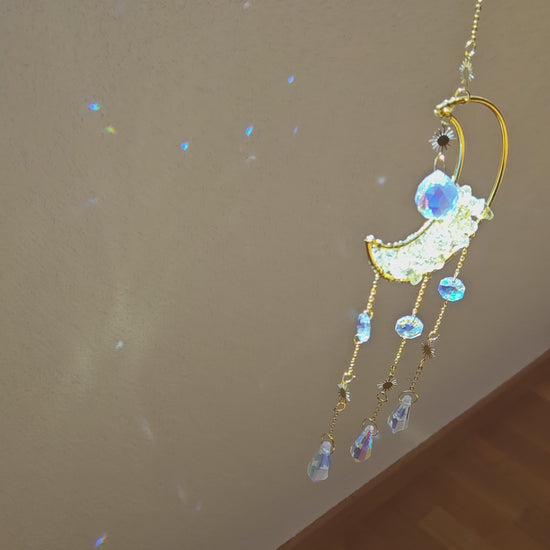 Großer Suncatcher mit Citrin und goldenen Akzenten – Sonnenlichtfänger für Lebensfreude & Wohlstand, Video